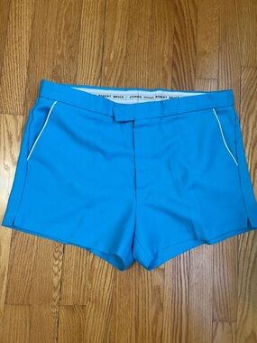 Robert Bruce Jimmy Connors Vintage Bright Blue Teal Men’s Golf Tennis Shorts 38